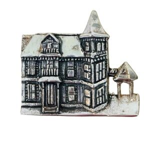 Sterling Silver Victorian Mansion Brooch